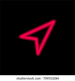 Navigation red glowing neon ui ux icon. Glowing sign logo vector