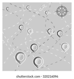 Navigation road map background. Route and location concept