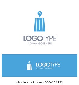 Navigation, Road, Route Blue Solid Logo with place for tagline. Vector Icon Template background
