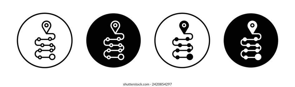 Navigation Road Trip Vector Line Icon Illustration.
