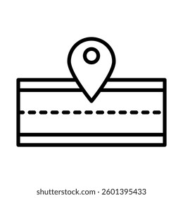 Navigation Road Vector Line Icon Design