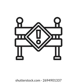 Navigation Roadblock Outline Icon Vector illustration