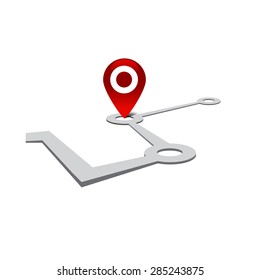 Navigation route to the destination icon. Vector illustration icon navigation GPS.