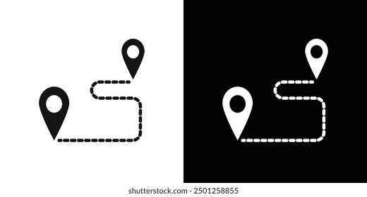 navigation route icon Symbol mark in filled style