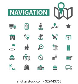 navigation, route, map icons