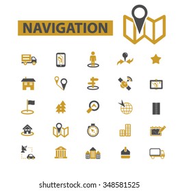 navigation, route, map, navigator  icons, signs vector concept set for infographics, mobile, website, application