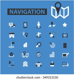 navigation, route, map, navigator  icons, signs vector concept set for infographics, mobile, website, application

