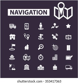 navigation, route, map, navigator  icons, signs vector concept set for infographics, mobile, website, application
