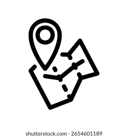 Navigation and route planning icon with a destination marker