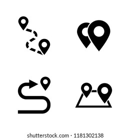 Navigation Route. Simple Related Vector Icons Set for Video, Mobile Apps, Web Sites, Print Projects and Your Design. Navigation Route icon Black Flat Illustration on White Background.