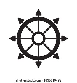 Navigation Rudder Icon Vector Illustration : Rudder Flat Design Trendy