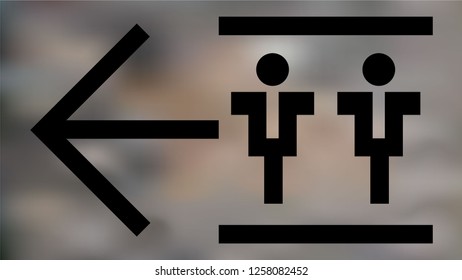 Navigation scheme of way for two people. Vector illustration. Icon