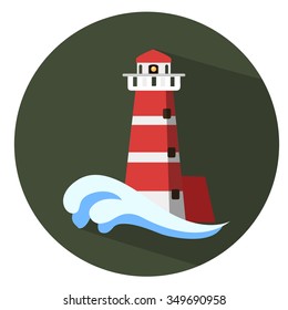 navigation sea tower icon - flat icon