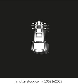navigation sea tower icon - vector lighthouse - ocean navigation symbol - sea house