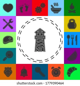 navigation sea tower icon - vector lighthouse - ocean navigation symbol - sea house. Flat pictogram - simple icon