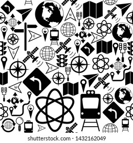 navigation seamless pattern background icon.