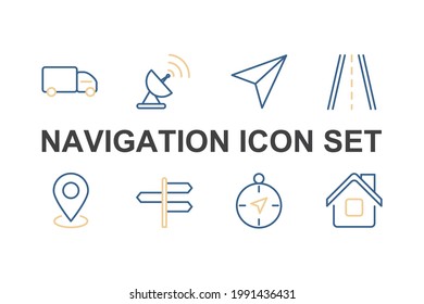 navigation set icon, isolated navigation set sign icon, vector illustration