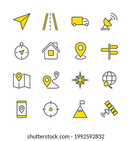 navigation set icon, isolated navigation set sign icon, vector illustration