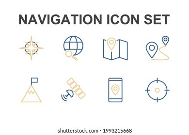 navigation set icon, isolated navigation set sign icon, vector illustration