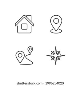 navigation set icon, isolated navigation set sign icon, vector illustration