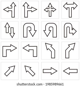 símbolo vector de icono de conjunto de navegación