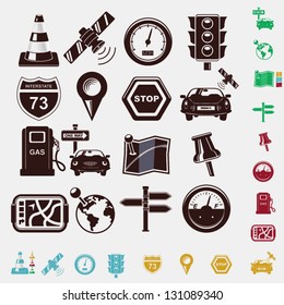 navigation set of icons