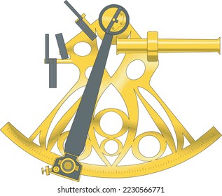 Navigation Sextant Instrument Vector Illustration