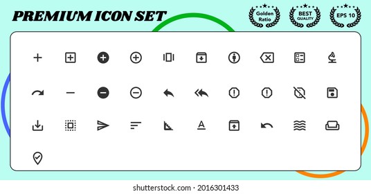 Navigation share premium vector icon set for website and mobile device interface