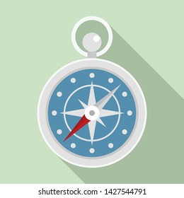 Navigation ship compass icon. Flat illustration of navigation ship compass vector icon for web design