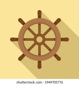 Icono de la rueda del buque de navegación. Ilustración plana del icono del vector de la rueda de navegación para el diseño web
