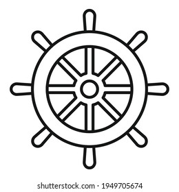 Navigation ship wheel icon. Outline Navigation ship wheel vector icon for web design isolated on white background