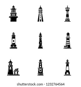 Navigation sign icons set. Simple set of 9 navigation sign vector icons for web isolated on white background