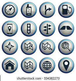 Navigation simply vector icon set