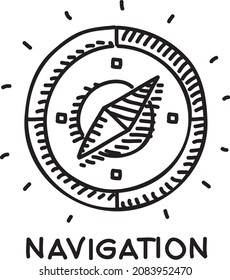 Navigation - sketchy vector illustration. the compass