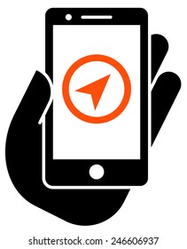 Navigation in smartphone icon