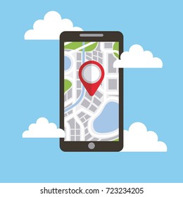 navigation smartphone pin map destination technology