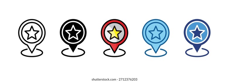 Navigation Star Icon Set Multiple Style Collection