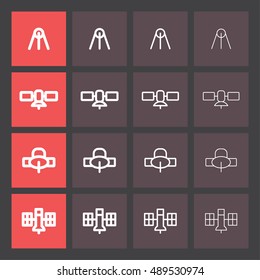 Navigation station vector icons