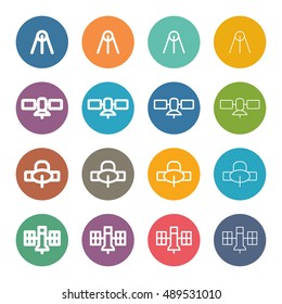 Navigation station vector icons