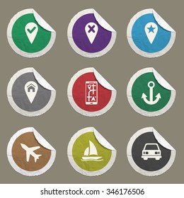 Navigation sticker icons for web