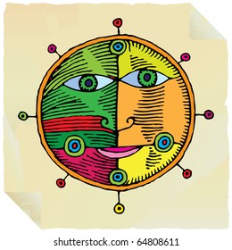 navigation sun and moon illustration