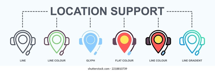 Navigation support vector icons. Map and location design elements. Pointer object pictogram.