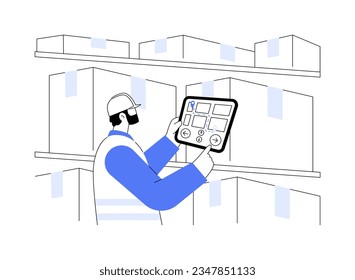 Navigation system abstract concept vector illustration. Warehouse worker using navigation software in stock, wholesale business, foreign trade, transportation process abstract metaphor.