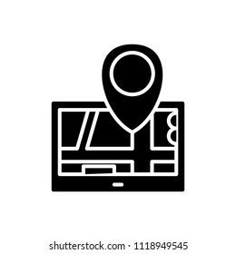 Navigation system black icon concept. Navigation system flat  vector symbol, sign, illustration.