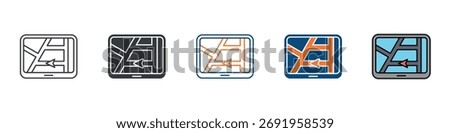 Navigation System Icon Set Multiple Style Collection