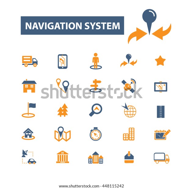 Navigation System Icons Stock Vector (Royalty Free) 448115242 ...