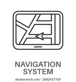 Navigation System Outline Concept Simple Style Design Vector