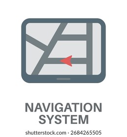 Navigation System Simple Style Flat Design Vector