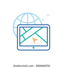 Navigation System Vector Icon style illustration. EPS 10 File
