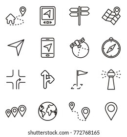 Navigation Technology Icon Set collection related to GPS, map or direction